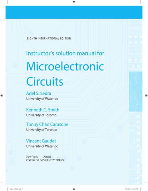 Download Microelectronic Circuits Instructor Solutions Manual 