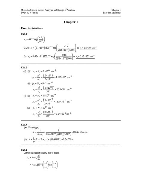 microelectronics solution manual neamen