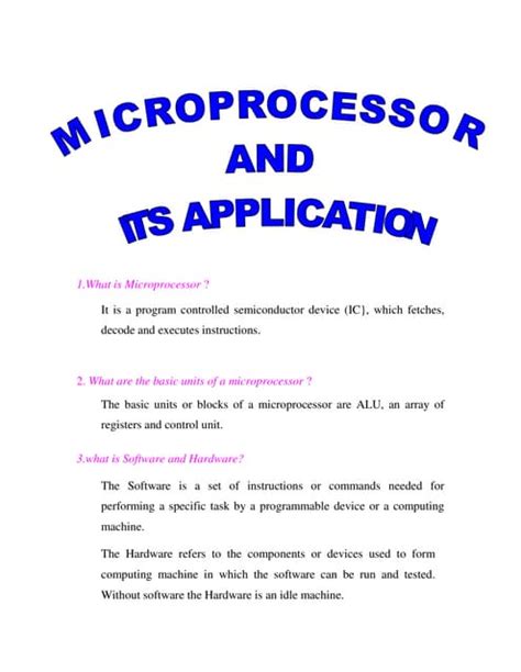 Microprocessor And Its Applications Question Paper
