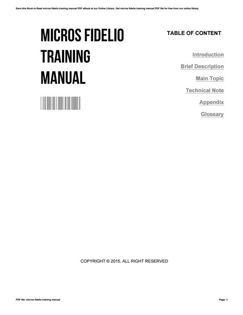 Full Download Micros Fidelio Training Manual 