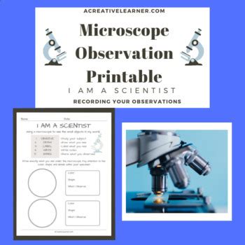 Microscope Observation Recording Sheet I Am A Scientist Science Observation Sheet - Science Observation Sheet