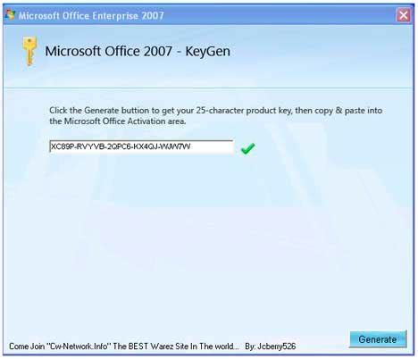 Microsoft 2007 Product Key
