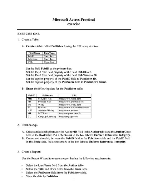 Microsoft Access 2010 Practice Question And Answer
