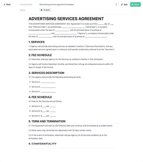 Microsoft Advertising Contract Template
