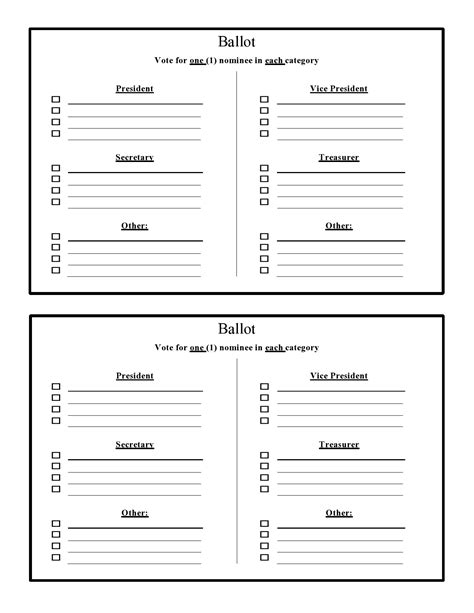 Microsoft Ballot Template Vote