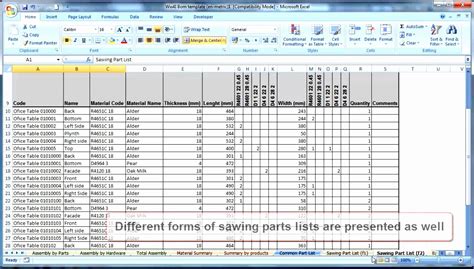 microsoft excel bom template dynamics
