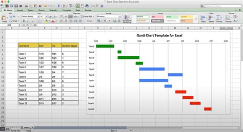 Microsoft Excel Gantt Chart Template