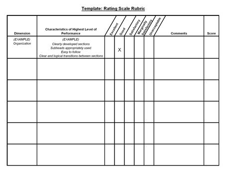 microsoft office rubric templates for microsoft word