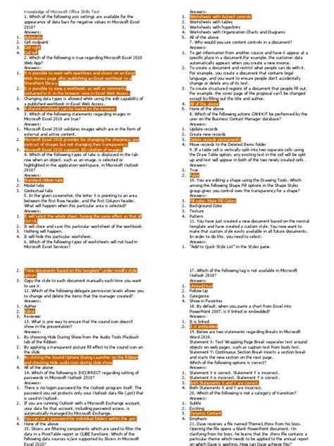 Microsoft Office Skills Test