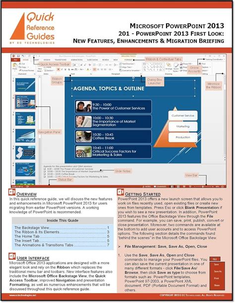 Microsoft Powerpoint 2013 Quick Reference Guide