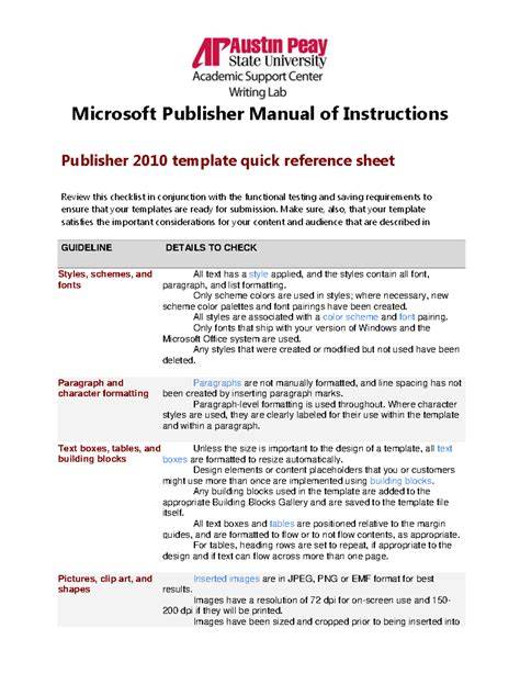 microsoft publisher manual of instructions