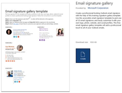 Microsoft Signature Templates