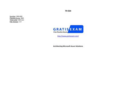 Microsoft Testking 70 534 V2015 11 19 By Walras