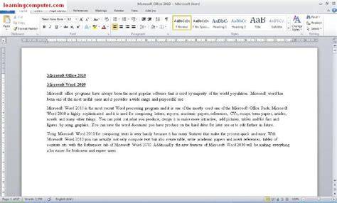microsoft word 2010 training manual