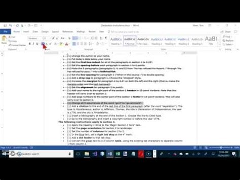 Microsoft Word 2016 Assessment Test