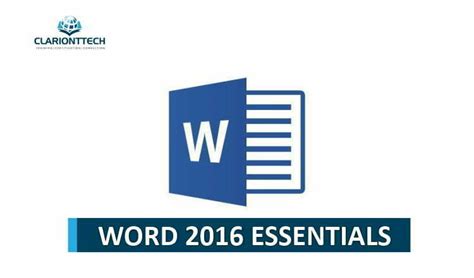 Microsoft Word 2016 Essentials Word Essentials Microsoft Word 2016 Bible Msword
