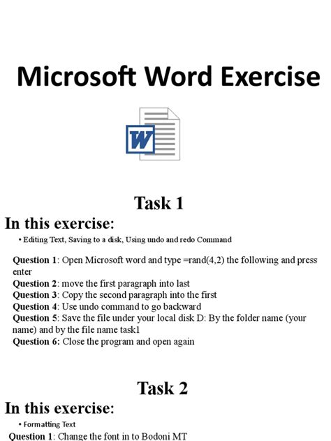 Microsoft Word Exercise