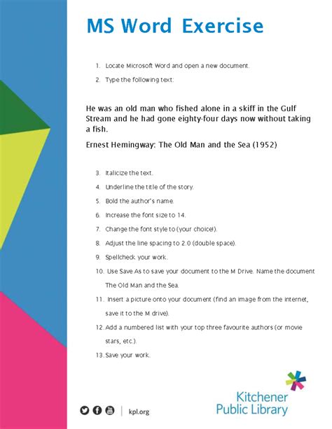 microsoft word practice exercises flyers