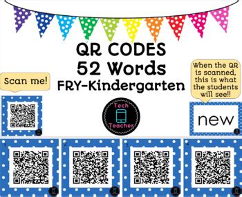 Microsoft Word Qr Code Kindergarten Words - Kindergarten Words
