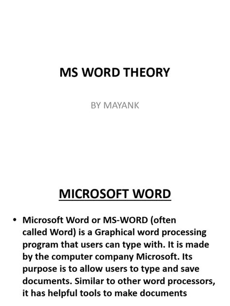 microsoft word theory test and exams
