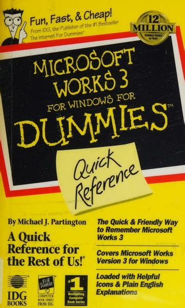 Microsoft Works Windows Dummies Quick Referende For Dummies