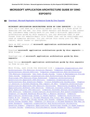 Download Microsoft Application Architecture Guide By Dino Esposito 