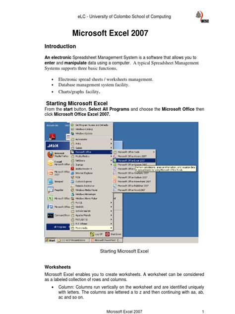 Full Download Microsoft Excel 2007 User Guide 
