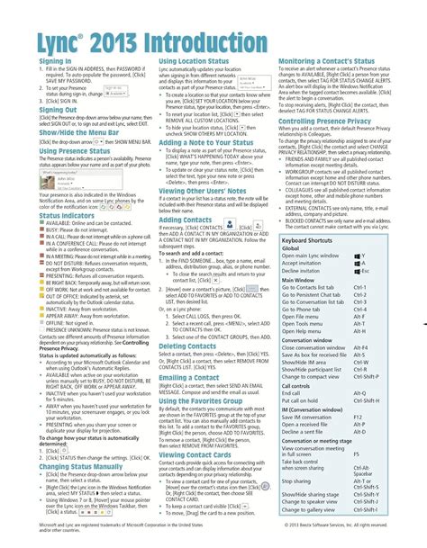 Download Microsoft Lync Quick Reference Guide 