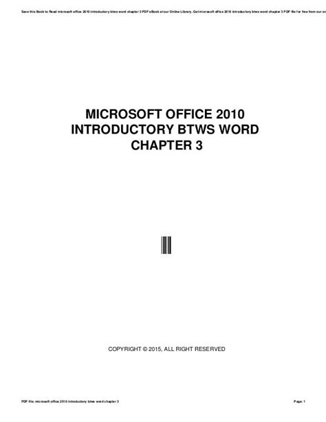 Full Download Microsoft Office Introductory Word Chapter 3 