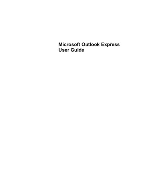 Read Online Microsoft Outlook Express User Guide 
