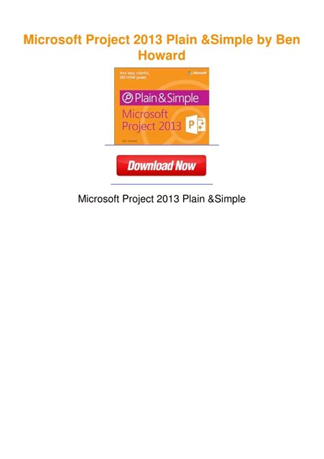 Read Microsoft Project 2013 Plain Simple 