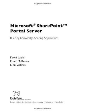 Read Microsoft Sharepoint Portal Server Building Knowledge Sharing Applications Hp Technologies 