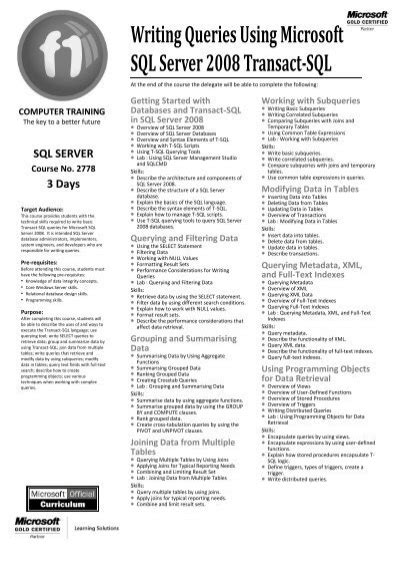 Download Microsoft Sql Server 2008 T Sql Query 