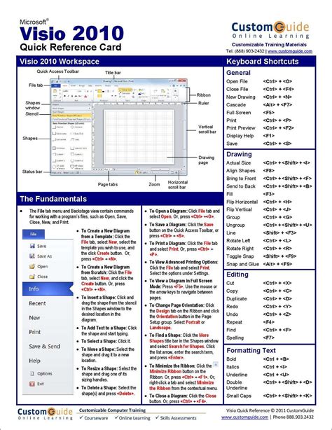 Read Microsoft Visio 2010 Quick Reference Guides 