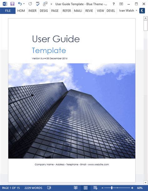 Read Online Microsoft Word User Guide Template 