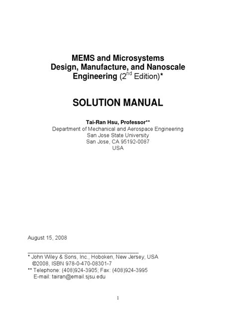 Read Microsystems Design Solution Manual 