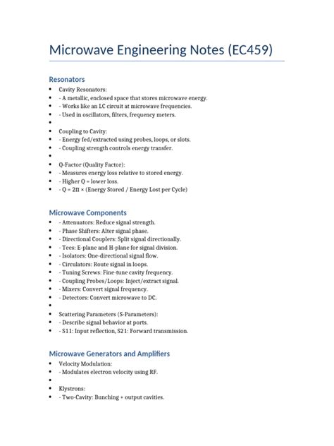 Full Download Microwave Engineering Notes 