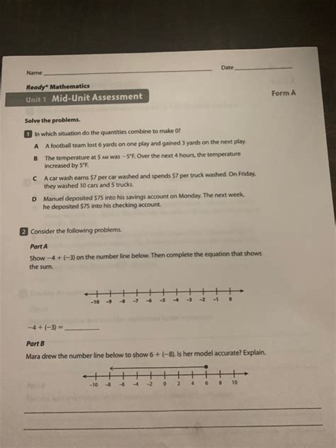 mid unit assessment grade 9