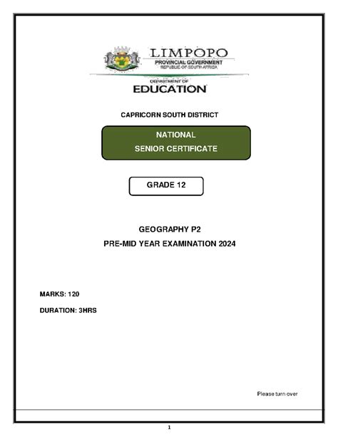 Mid Year Geography P2 2014 Grade 10