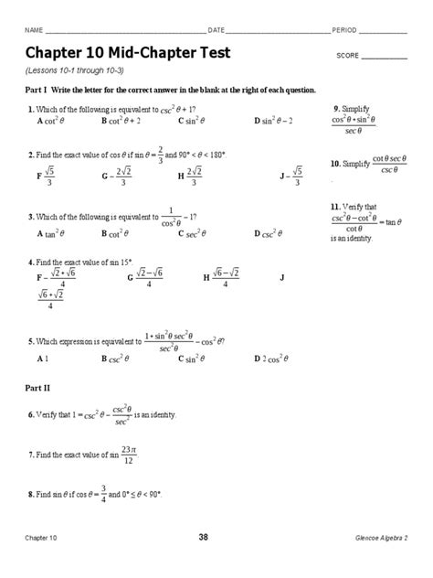 Read Online Mid Chapter Assessment Lesson 