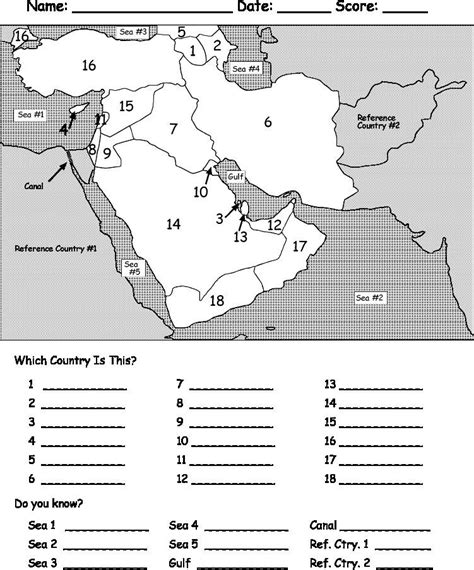 Middle East Fill In The Blanks Teaching Resources Middle East Map Worksheet - Middle East Map Worksheet