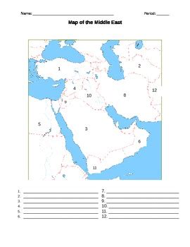 Middle East Map Worksheet   Results For The Middle East Map Geography Tpt - Middle East Map Worksheet