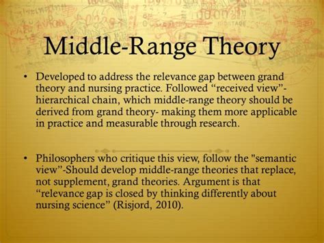 Middle Range Theory For Nursing
