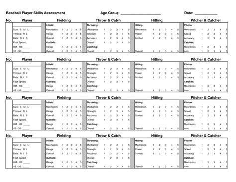 middle school baseball tryout evaluation form