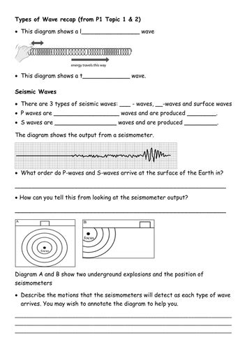 Middle School Investigate Seismic Waves Science Projects Seismic Waves Worksheet Middle School - Seismic Waves Worksheet Middle School