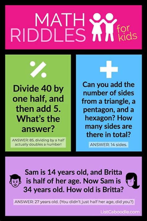 Middle School Math Riddles   Math Riddles With Answers For Kids Middle School - Middle School Math Riddles
