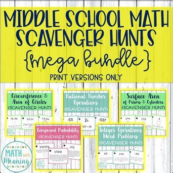 Middle School Math Scavenger Hunt Mega Bundle Tpt Math Scavenger Hunt Middle School - Math Scavenger Hunt Middle School
