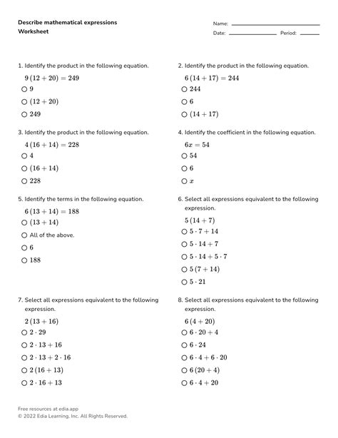 middle school math with answer sheet b12