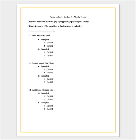 Middle School Research Paper Examples