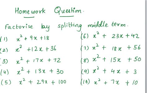 Middle Term Splitting Questions